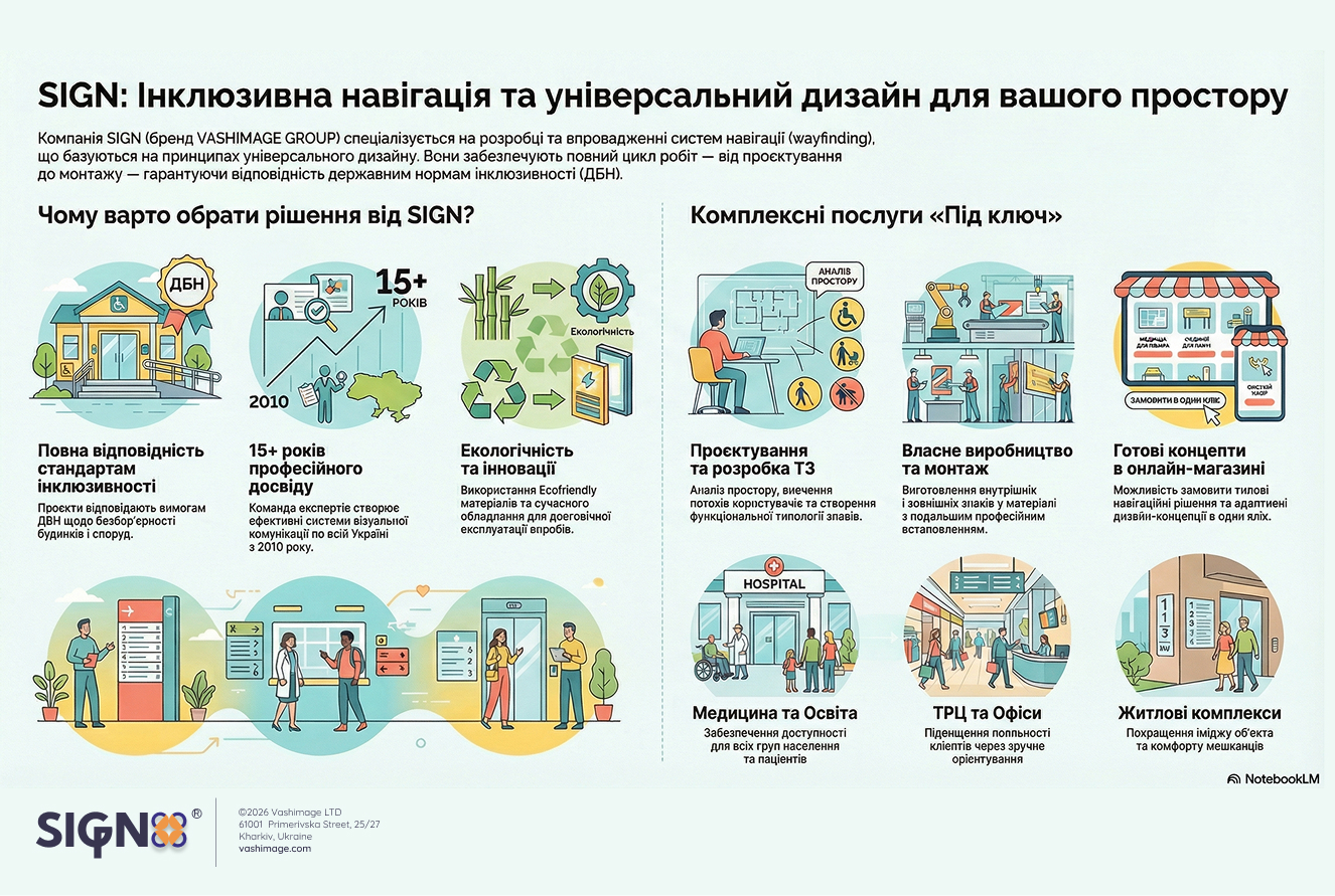 інфографіка універсального дизайну та інклюзивної навігації