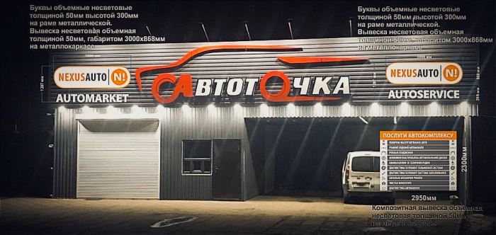 Вивіски та стенди для СТО